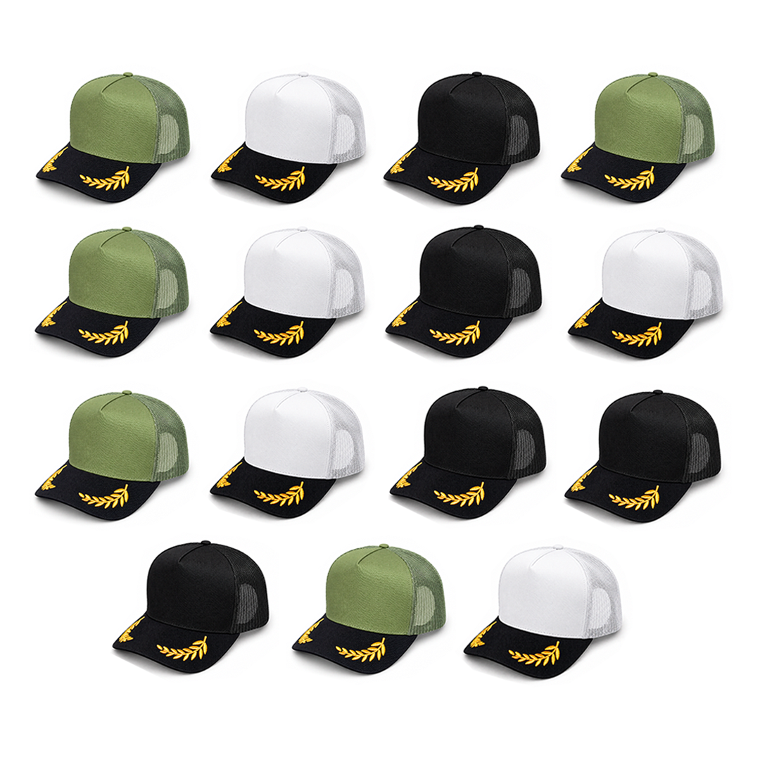 paquete de 15 gorras coronel con personalizado incluido